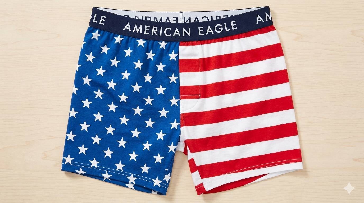 American Eagle Men's Stars + Stripes stretch boxer short