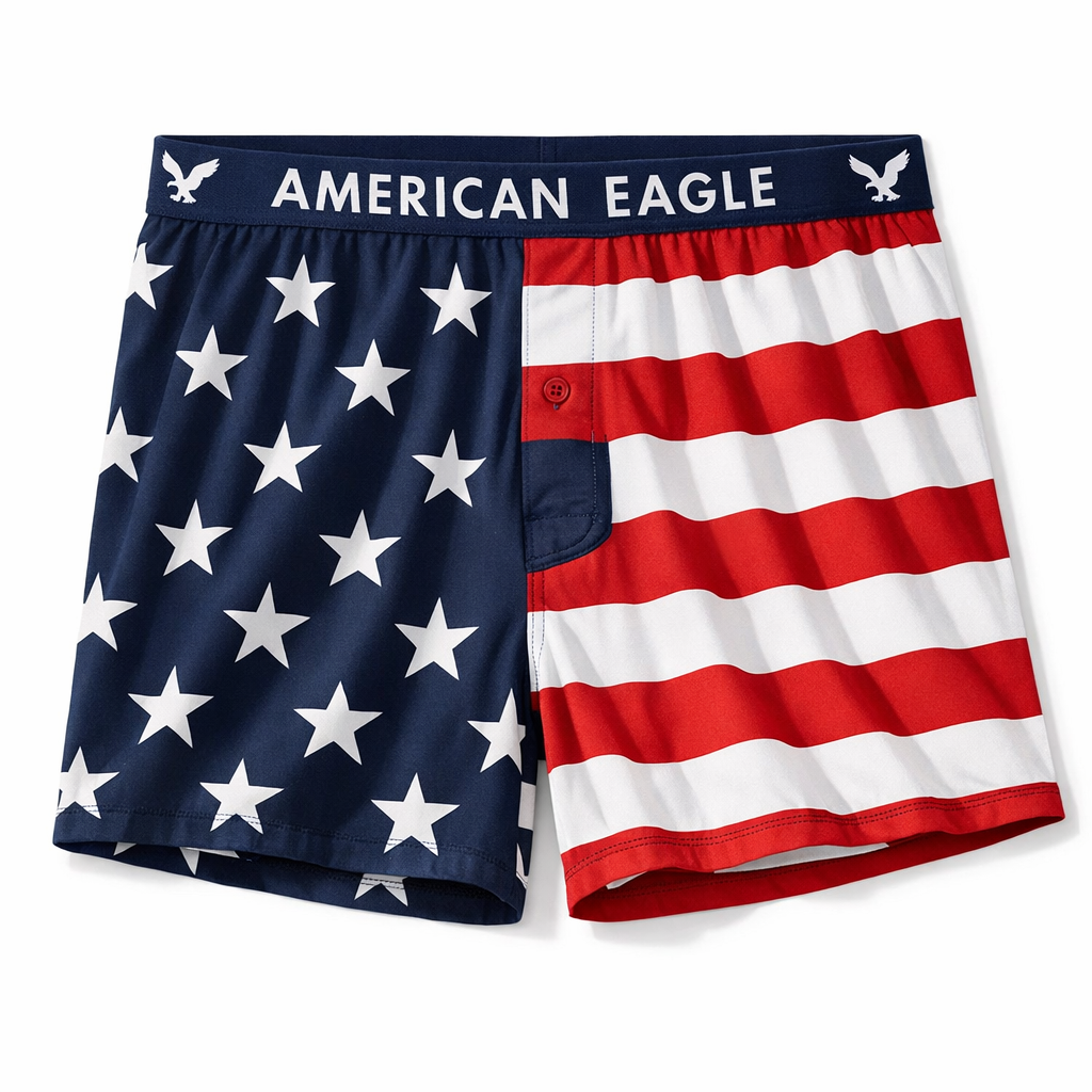 American eagle men's stars + stripes stretch boxer short